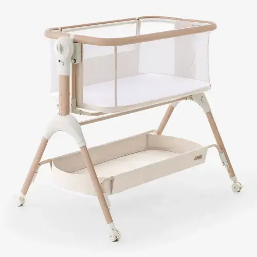 HARPPA Cuddly Signature | 3-in-1 Rocking Baby Bassinet & Bedside Sleeper with Anti-Reflux Mattress for Newborns | Attaches to Bed, Adjustable Height, Tool-Free Setup, Portable Wheels, CPSC Certified, Gentle Rocking Motion | Ideal for Infants, Safe Co-Slee