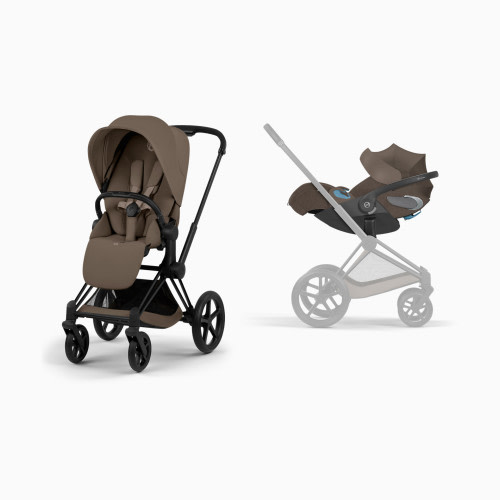 Cybex PRIAM Stroller + CLOUD T Infant Car Seat Travel System - Coconut Brown