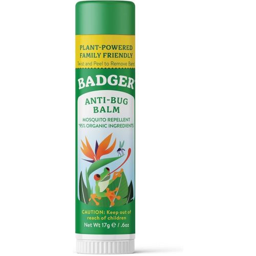 Badger Bug Repellent, Easy to Use Travel Stick, DEET-Free Mosquito Repellent & Insect Protection, Certified Organic Essential Oil Balm