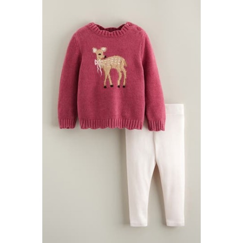 Plush Motif Sweater & Leggings Set, 9M
