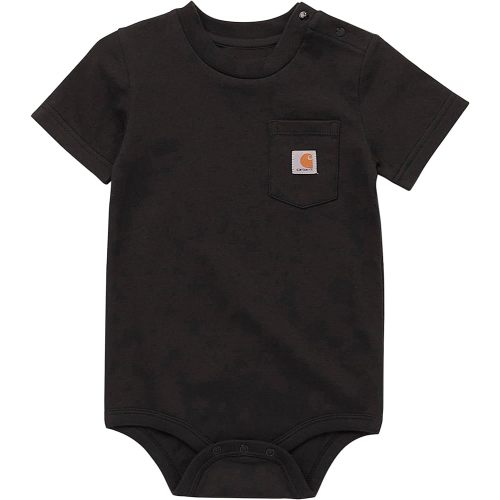 Carhartt Baby Short-Sleeve Pocket Bodysuit, Black, 3M