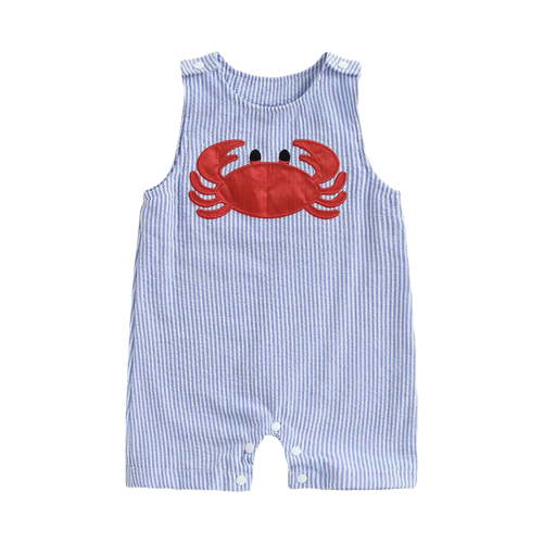 Staki Baby Boys Jumpsuit Organic Cotton One-piece Romper Short Sleeve Shortall Coverall Baby Boy Summer Clothes 0-18M(Blue,12-18 Months)