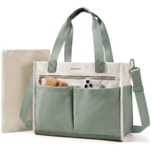 mommore Canvas Diaper Bag Tote Stylish Mommy Baby Hospital Bag
