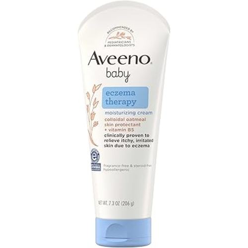 Aveeno Baby Eczema Therapy Moisturizing Cream, Natural Colloidal Oatmeal & Vitamin B5, Baby Cream for Dry, Itchy, Irritated Skin, Paraben & Steroid-Free, 7.3 oz
