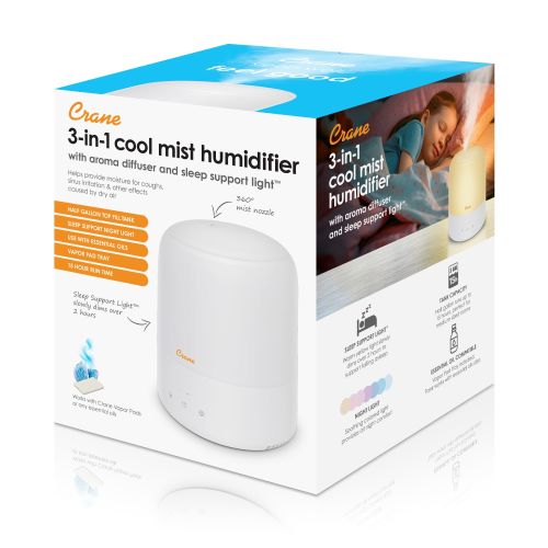 3-in-1 Compact Humidifier with Sleep Support - Crane USA