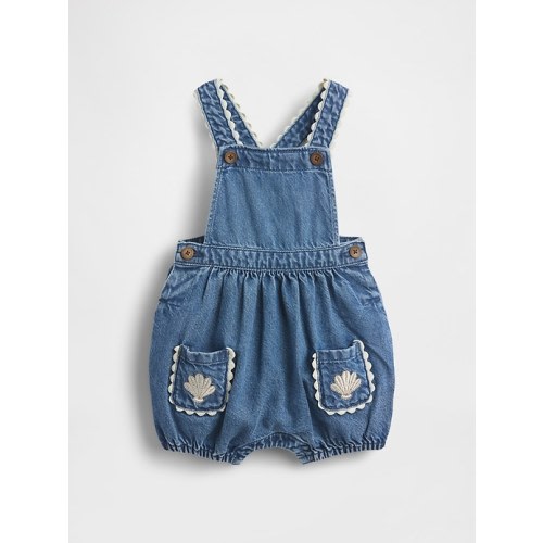 Baby Denim Shell Pocket Bubble Overalls
