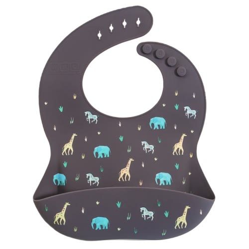 Silicone Bib Safari Faded Black – Austin Baby Collection