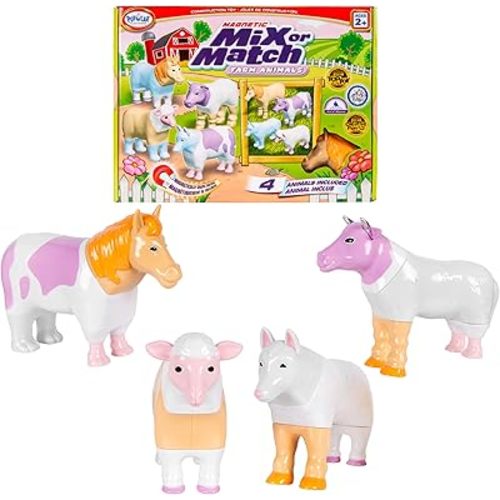 Popular Playthings Magnetic Mix or Match Farm Animals, Pastel