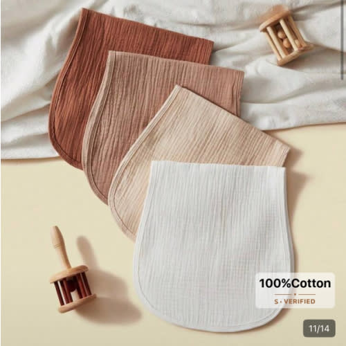 4-Pack Large Size 20" X 10" Cotton Muslin Baby Burp Cloths, Highly Absorbent & Soft, Suitable For Newborns, Boys & Girls | SHEIN USA