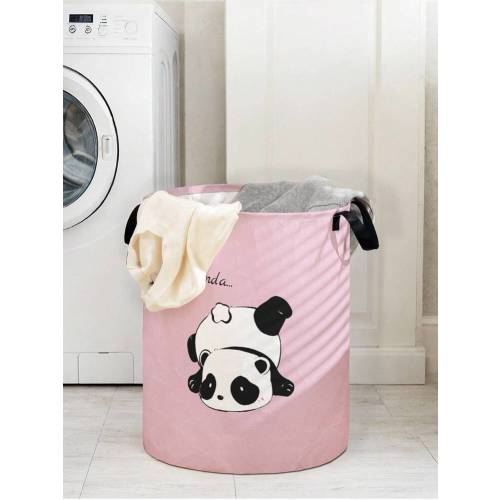 1pc Foldable Round Storage Basket With Handles, Cute Animal Pattern, Large Capacity Multi-Purpose Storage Bin For Nursery, Baby Diaper, Clothes, Toys And Accessories Organization | SHEIN USA
