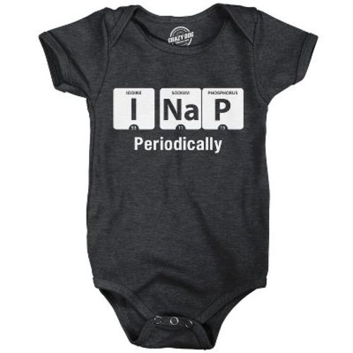 Creeper I Nap Periodically Baby T Shirt Shower Gift Funny Clothing for Newborn - Crazy Dog Baby Bodysuit For Science Nerds Black Newborn