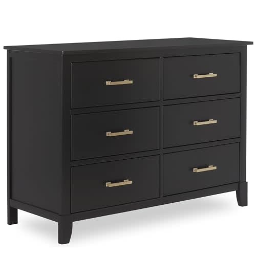 Dream On Me Cleo Double Dresser in Black W Gold