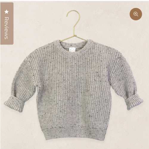 Knit Chunky Sweater - Grey Speckle