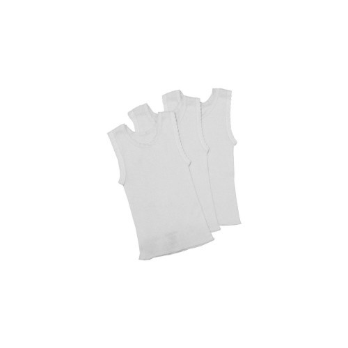 4baby Cotton Singlet 3 Pack White | Baby Bunting AU
