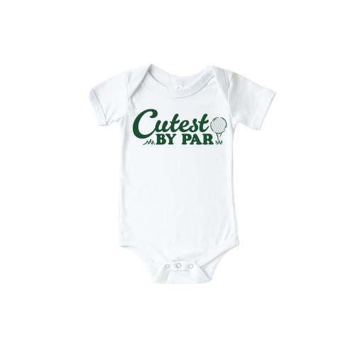 Cutest By Par Graphic Bodysuit & Kids Tee | White