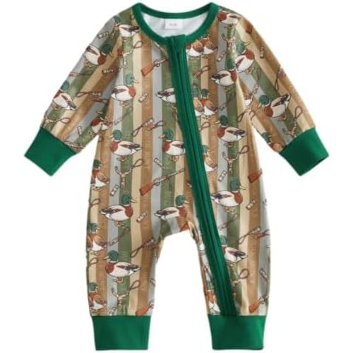 Newborn Baby Boy Fall Outfits Long Sleeve Romper 0-18M