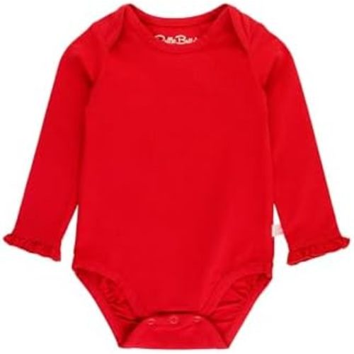 RuffleButts Baby/Toddler Girls Knit Long Sleeve Ruffle Layering Bodysuit with Snaps