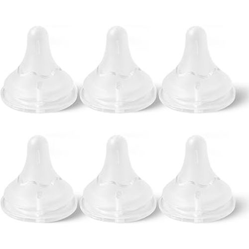 6 Pcs Silicone Pacifiers for Baby Bottles, Spectra Nipples for Bottles, Slow Flow Design, Suitable for Infants 0 Months and Older (S)