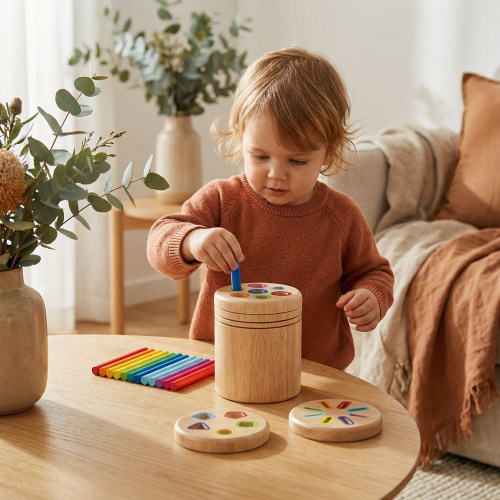 Montessori Wooden Colour & Shape Sorting Toy – Fine Motor Skills Learn – Kids Australia