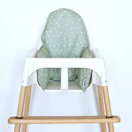 Sage green Dots Cushion Cover for IKEA Antilop high chair