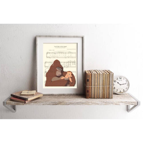 Tarzan and Kala You'll Be in My Heart Sheet Music Art Print