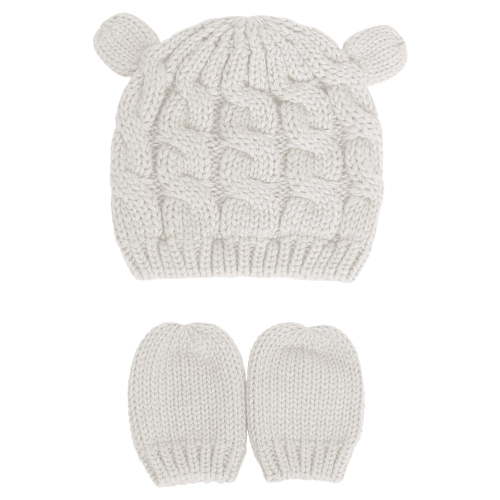 Soimiss 1 Set Infant Hats Wool White Comfortable Small Ear Design for Babies Winter Wear