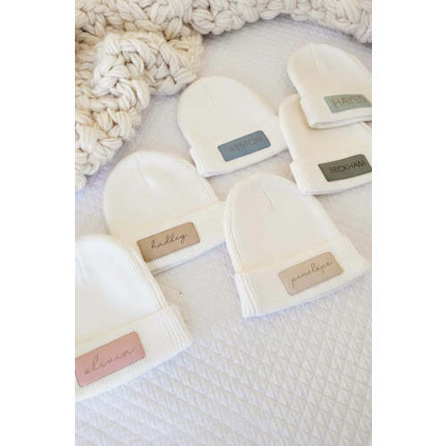 Personalized Leather Patch Beanie | All Colors