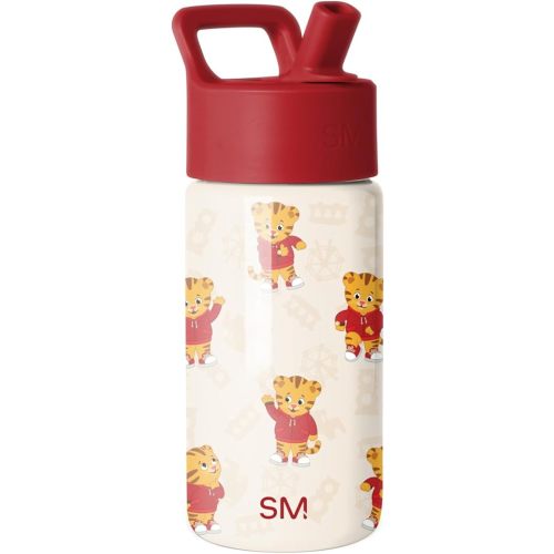 Simple Modern Daniel Tiger Kids Water Bottle with Straw Lid | 14oz Insulated Stainless Steel Kids Tumbler & Spill Proof Toddler Cup for School, Girls, Boys | Summit | Daniel Tiger Dances
