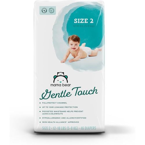 Amazon Brand - Mama Bear Gentle Touch Diapers, Size 2, 46 Count