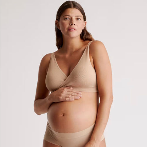 Seamless Crossover Nursing & Lounge Bra (2-pack) in Sand