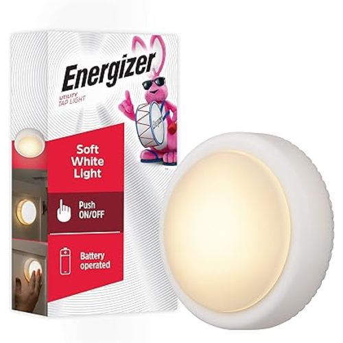 Energizer LED Tap Light, 1 Pack, Touch-Activated, Battery Operated, Portable, Wireless Under Cabinet Puck Light, Perfect for Kitchen, Closets, and More, 76043-T1