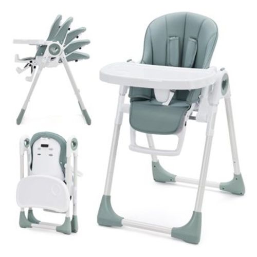 Easy Clean High Chairs for Babies with Adjustable Height, 5 Recline Positions, Removable Double Tray and 5-Point Harness
