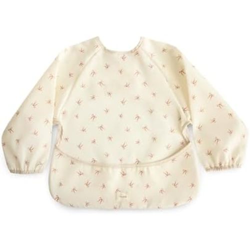 mushie Long Sleeve Baby Bib | Water Resistant Adjustable Fit (Bows)