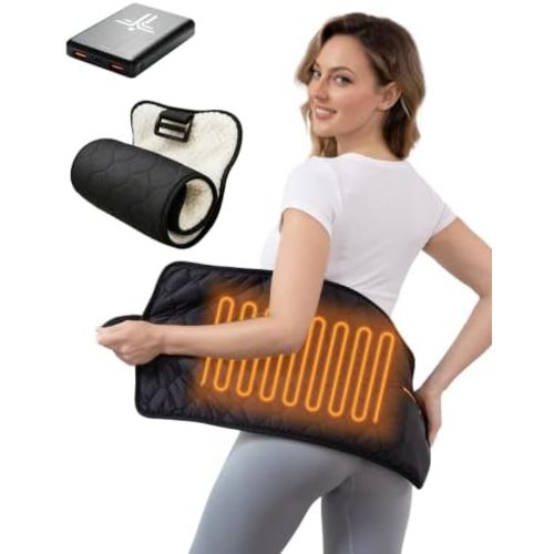 Portable Heating Pad Cordless, Battery Powered for Back, Abdomen&Shoulder