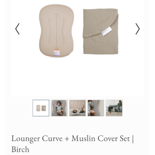 Lounger Curve + Muslin Cover Set | Birch