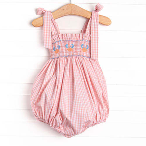 Coral Reef Crab Smocked Bubble, Pink – Stitchy Fish