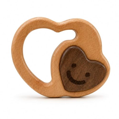 HippoToys Baby Teether Toys,Natural Wood Teething Toy for Babies 3-6 Months