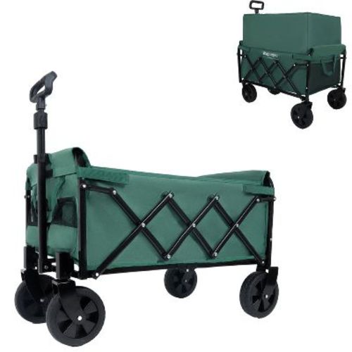 Expandable Dual-Layer Storage Wagon Utility Carts w/ 225LBS Capacity, 360° All-Terrain Wheels