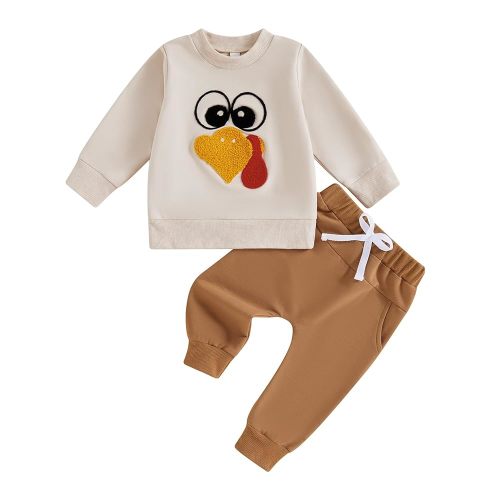 YINGISFITM Halloween Baby Boy Clothes Toddler Pumpkin Sweatshirt Long Sleeve Shirt Top Pocket Pants Fall Outfit