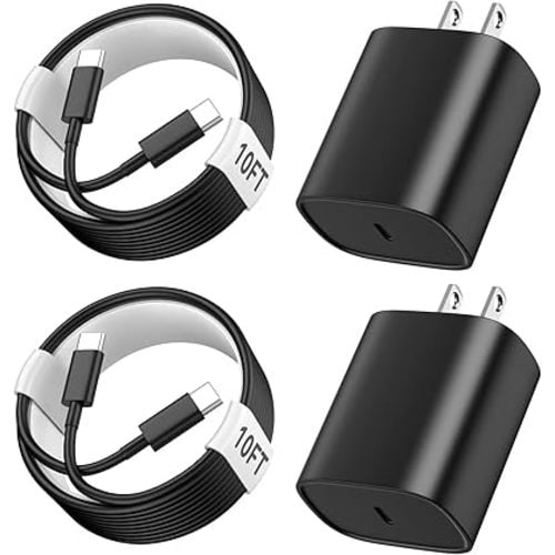 Phone 17 16 15 Charger Fast Charging, 10 FT Long USB C Charger Cord with 20W Type C Fast Phone Charging Block forPhone 17/17 Pro/17 Pro max/Air/Phone 16 15 Pro Max Plus, iPad, Android,Black