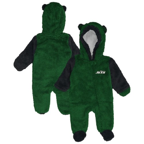 Newborn New York Jets  Outerstuff Green Teddy Fleece Bunting Full-Zip Sleeper
