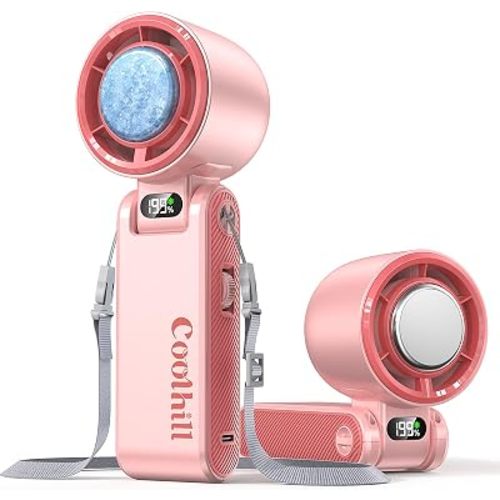Handheld Portable Fan with Ice Cooler: 199-Speed 5500mAh
