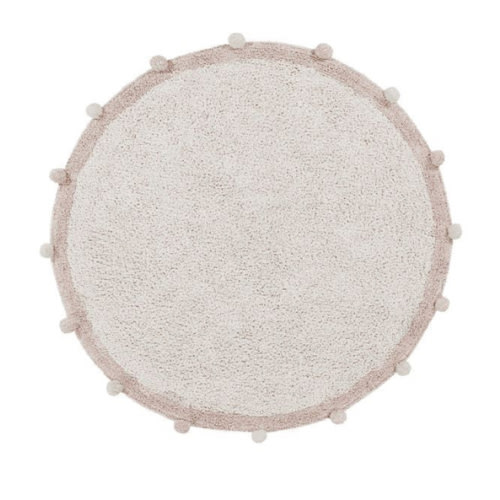 WASHABLE ROUND RUG BUBBLY NATURAL - NUDE