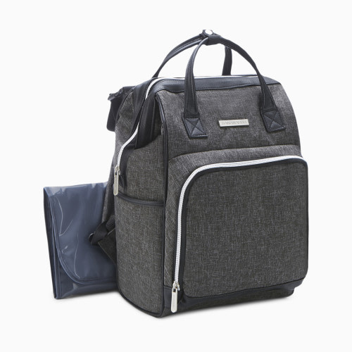 Melanie Mini Diaper Backpack - Dark Grey Crosshatch