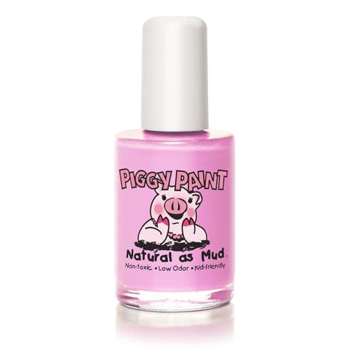 Piggy Paint Nail Polish, Non-Toxic, Natural, Vegan - PINKie Promise | Non-Toxic Polish for Little Girls, Toddlers, & Kids, Water Based Formula, Quick Dry Nail Art, Durable Finish
