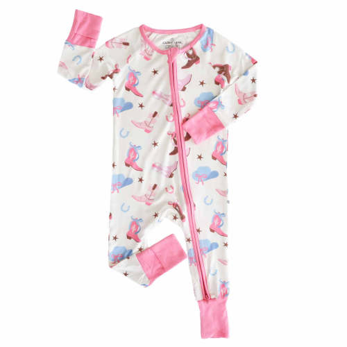 Boot Scootin' Convertible Zip Romper Pink