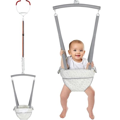 Slevoo Baby Jumper, Baby Doorway Jumper with Door Clamp Adjustable Strap, Fun Activity for 6-12 Months Baby Infant