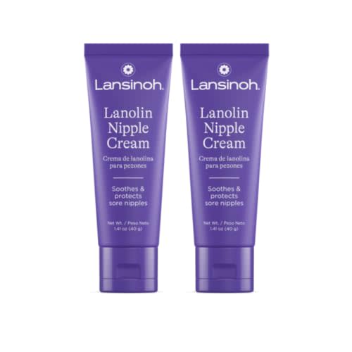 Lansinoh Nipple Cream 1.41 Ounces (2 Pack) | Safe for Breastfeeding Baby, 100% Natural Nipple Butter, Breastfeeding Essentials, Postpartum Moms