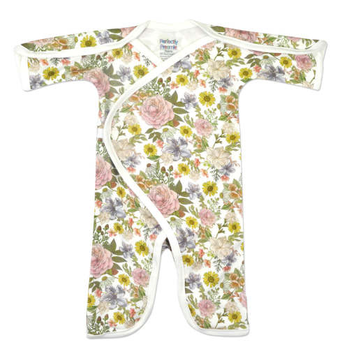 Vintage Rose Bamboo Long Sleeve NIC-Jumpsuit Preemie (3-6lbs)