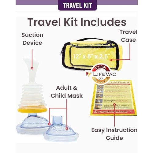 LifeVac Travel Kit (Canadian Version) - Choking Rescue Device, Portable Suction Rescue Device First Aid Kit for Kids and Adults, Portable Airway Suction Device | Anti Choking Device for Children and Adults